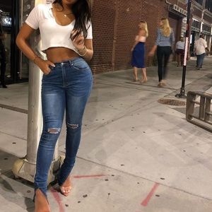 High Rise Fashion Nova, Split Hem Jeans
